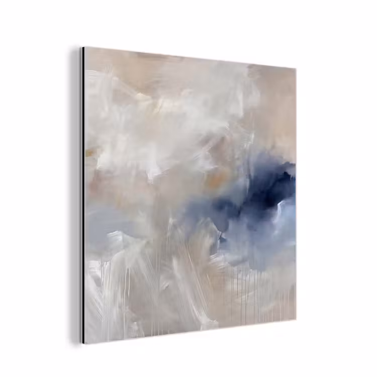 Abstract - Wolken - Sfeer - Modern - Beige aluminium wit klein -3d