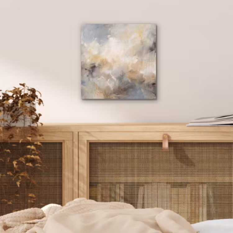 Abstract - Wolken - Sfeervol - Beige - Grijs aluminium wit klein -sfeer3