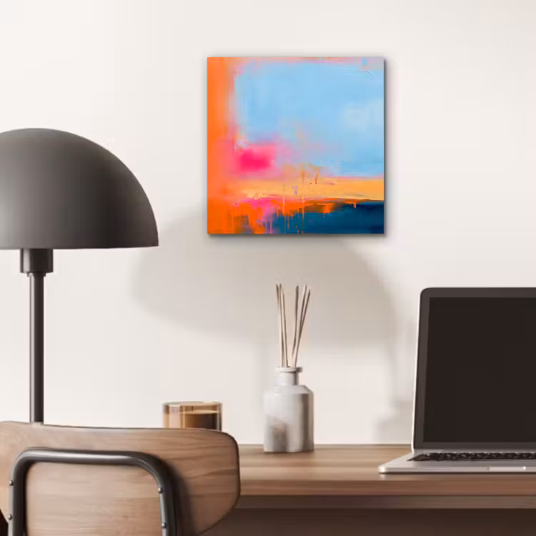 Abstract - Kleurvlakken - Modern - Oranje - Blauw aluminium wit klein -sfeer5
