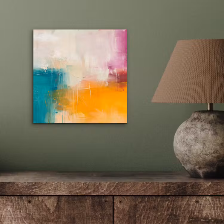 Abstract - Kleurrijk - Modern - Kunst - Oranje aluminium wit klein -sfeer2