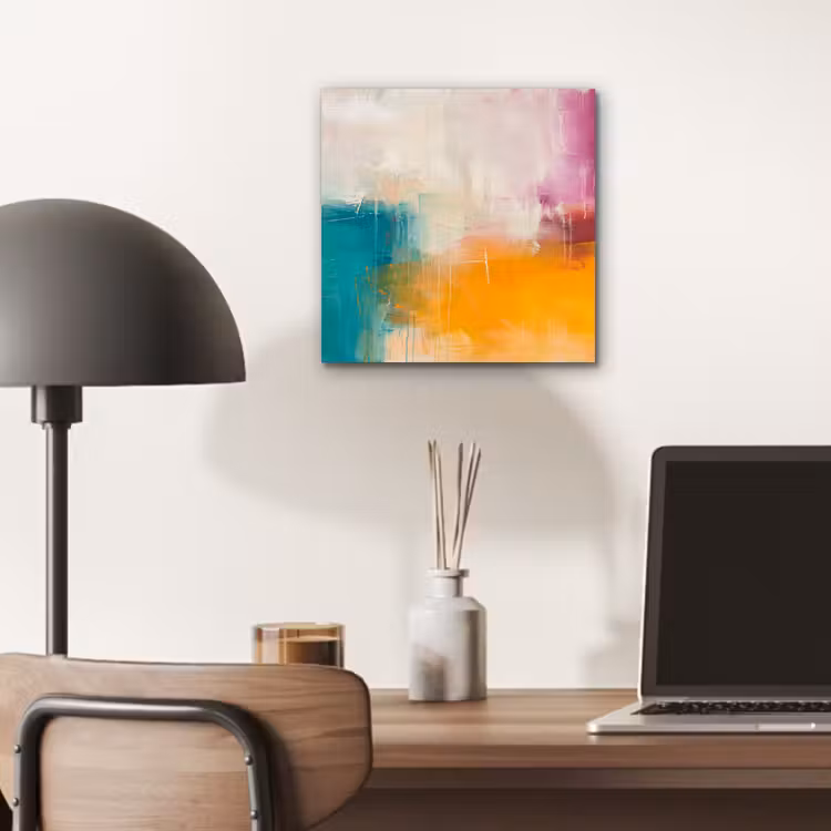 Abstract - Kleurrijk - Modern - Kunst - Oranje aluminium wit klein -sfeer5