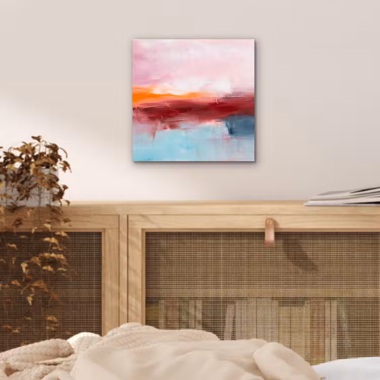 Abstract - Kleuren - Modern - Kunst - Roze aluminium wit klein -sfeer3
