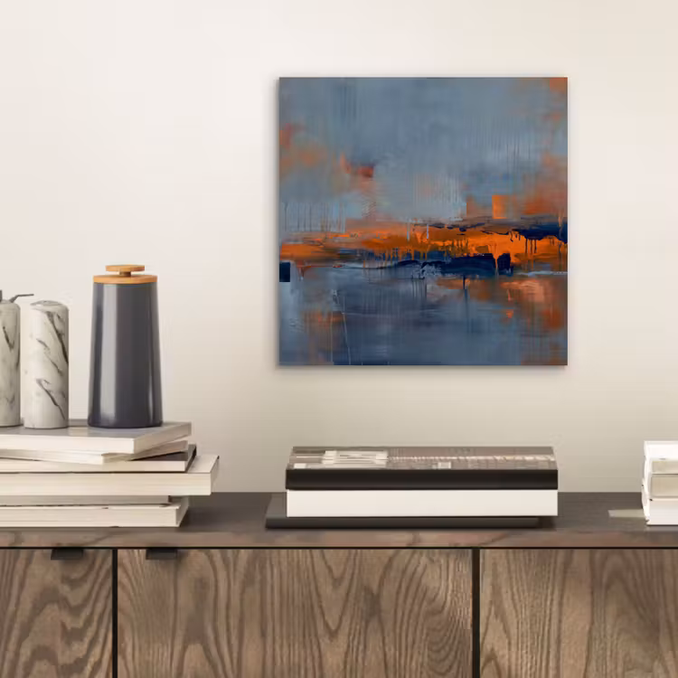 Abstract - Kleuren - Modern - Oranje - Grijs aluminium wit klein -sfeer1