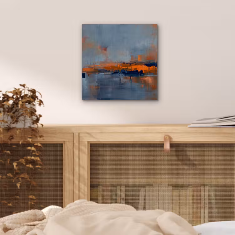 Abstract - Kleuren - Modern - Oranje - Grijs aluminium wit klein -sfeer3