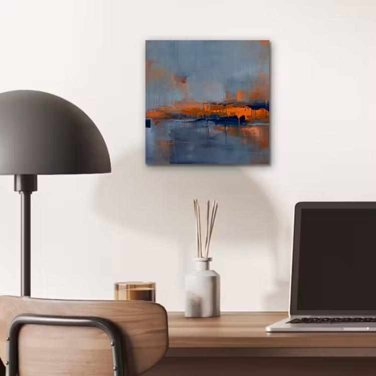 Abstract - Kleuren - Modern - Oranje - Grijs aluminium wit klein -sfeer5