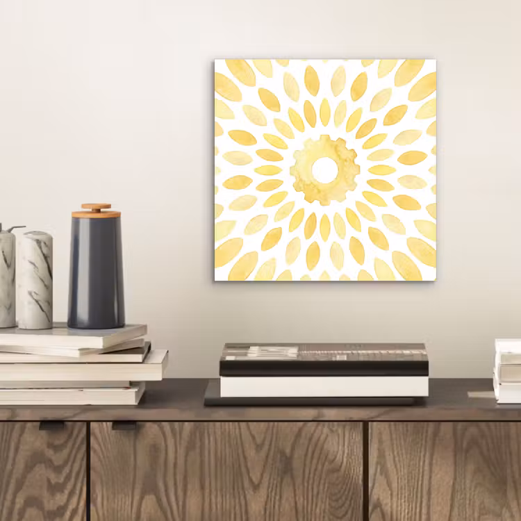 Abstract - Geometrisch - Stralend - Geel aluminium wit klein -sfeer1