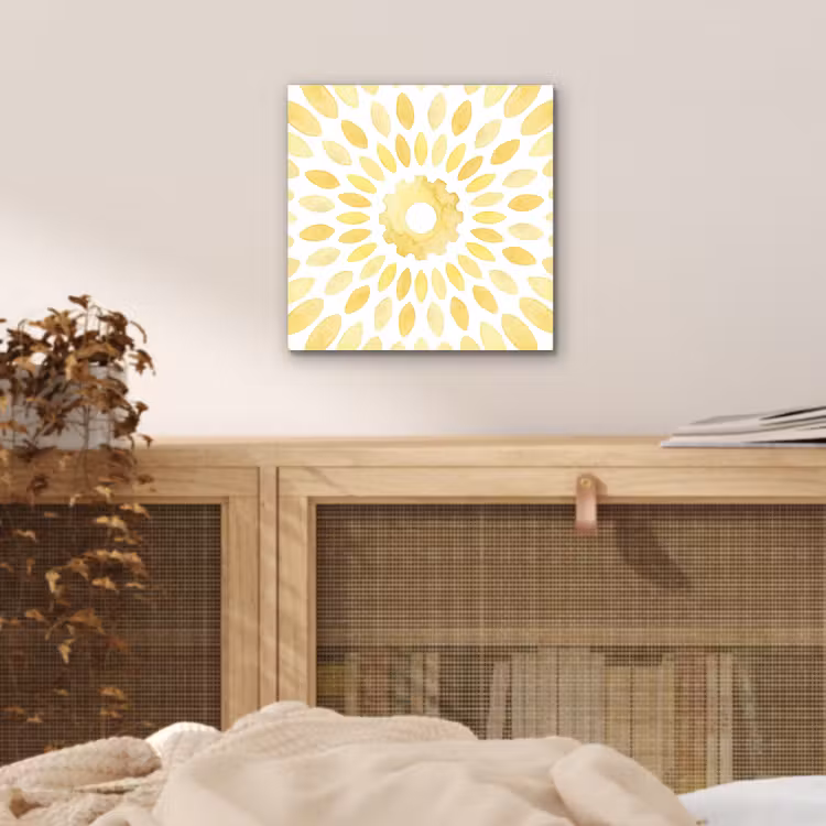 Abstract - Geometrisch - Stralend - Geel aluminium wit klein -sfeer3