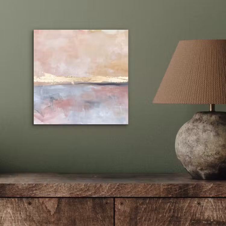 Abstract - Horizontaal - Kunst - Roze - Goud aluminium wit klein -sfeer2