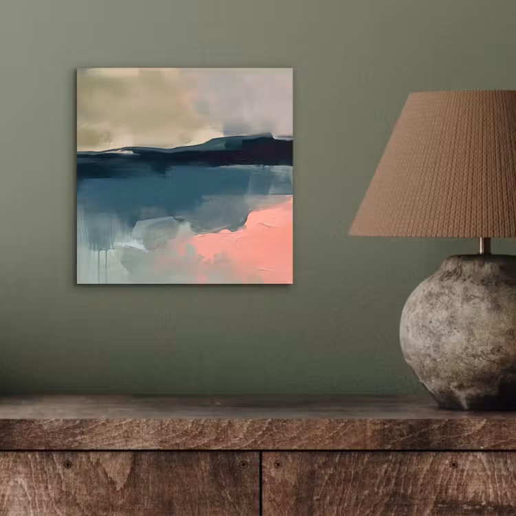 Abstract - Landschap - Kunst - Modern - Groen - Blauw aluminium wit klein -sfeer2