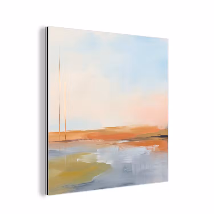 Abstract - Landschap - Horizon - Modern - Kleurrijk aluminium wit klein -3d