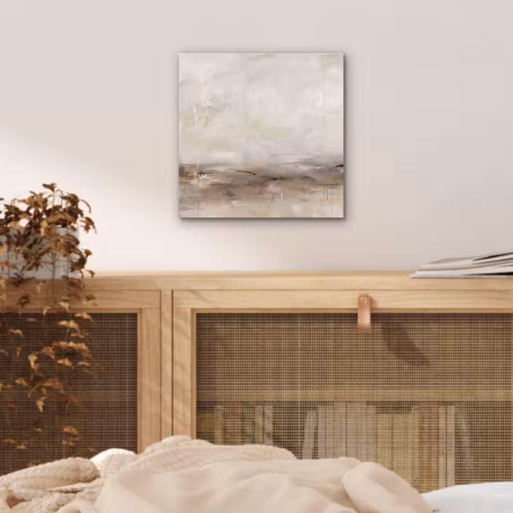 Abstrakt - Landschap - Modern - Beige - Kunst aluminium wit klein -sfeer3