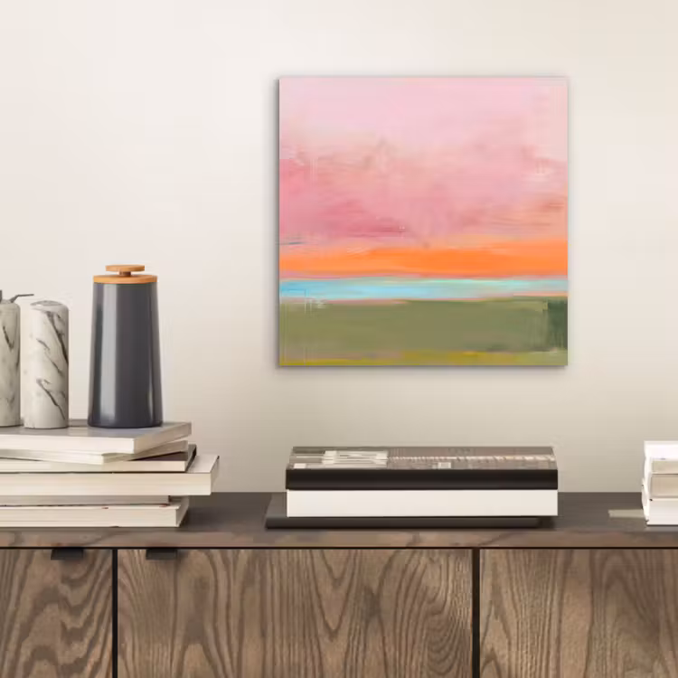 Abstract - Landschap - Modern - Roze - Oranje aluminium wit klein -sfeer1