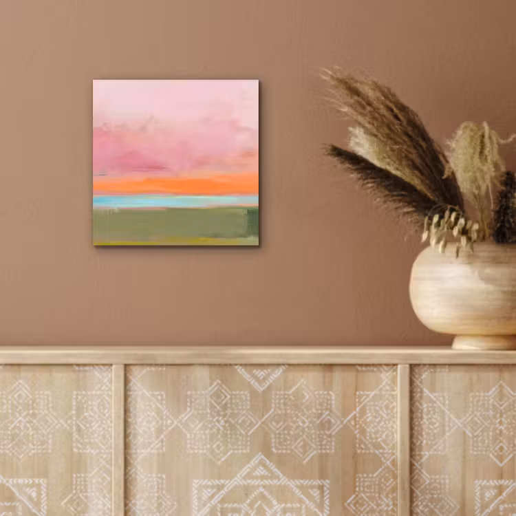 Abstract - Landschap - Modern - Roze - Oranje aluminium wit klein -sfeer4