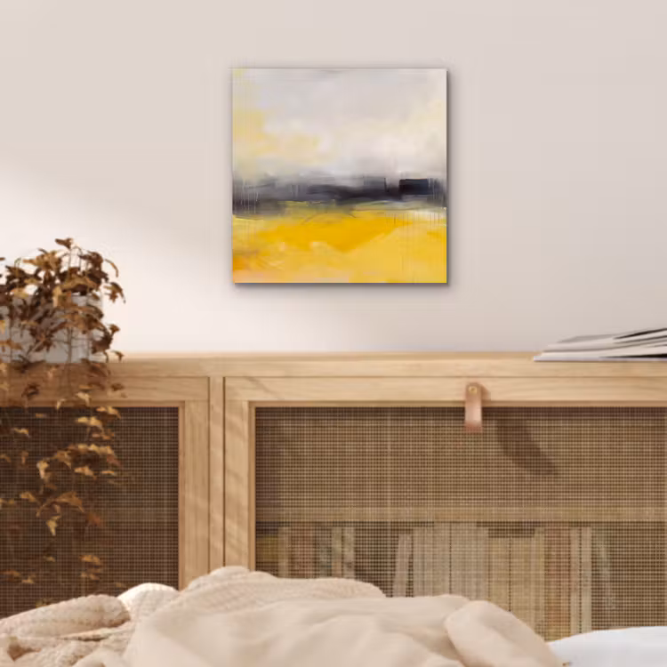 Abstract - Landschap - Modern - Geel aluminium wit klein -sfeer3