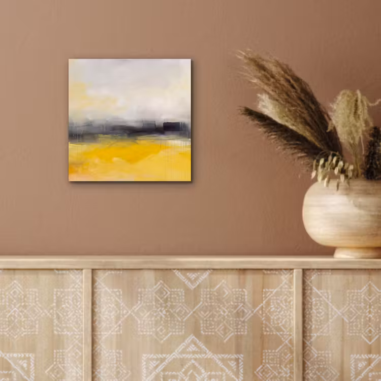 Abstract - Landschap - Modern - Geel aluminium wit klein -sfeer4