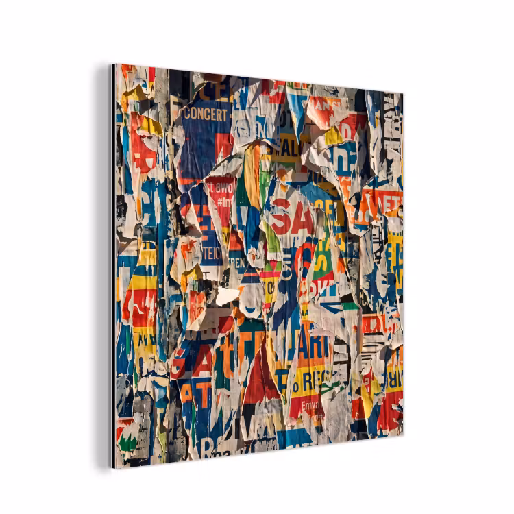 Abstract - Gelaagd papier - Urban - Modern - Kleurrijk aluminium wit klein -3d
