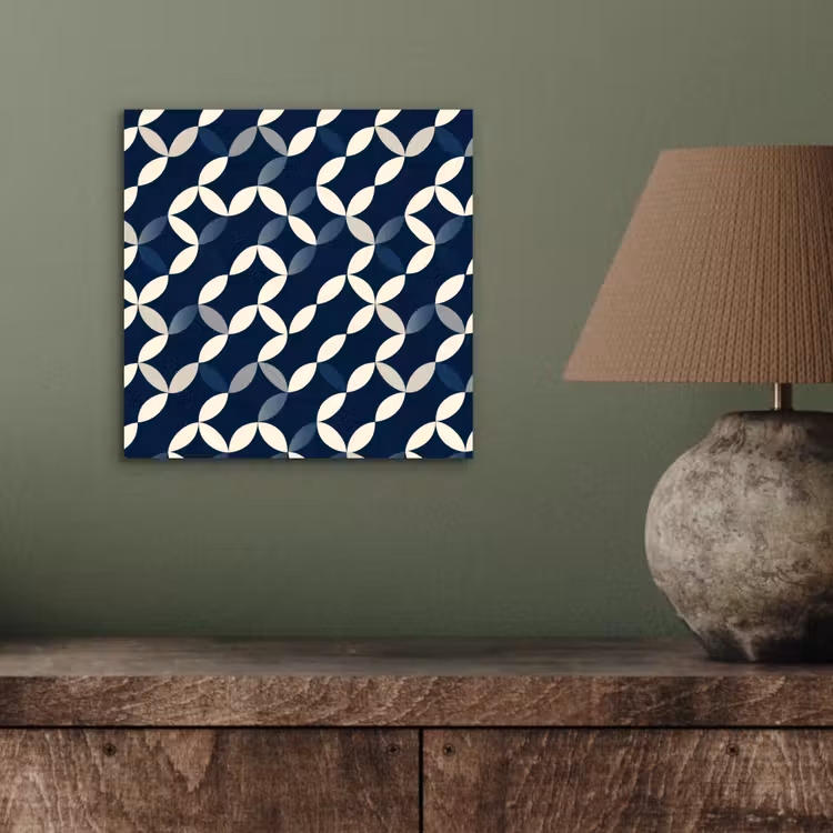 Abstract - Patroon - Blauw aluminium wit klein 46 -sfeer2