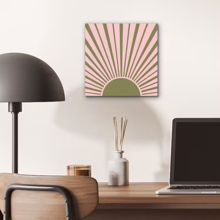 Abstract - Stralen - Grafisch - Roze - Groen aluminium wit klein -sfeer5
