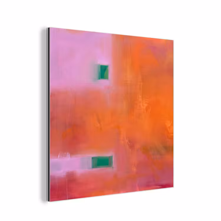 Abstract - Vlakken - Kunst - Modern - Oranje aluminium wit klein -3d