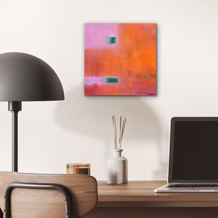 Abstract - Vlakken - Kunst - Modern - Oranje aluminium wit klein -sfeer5