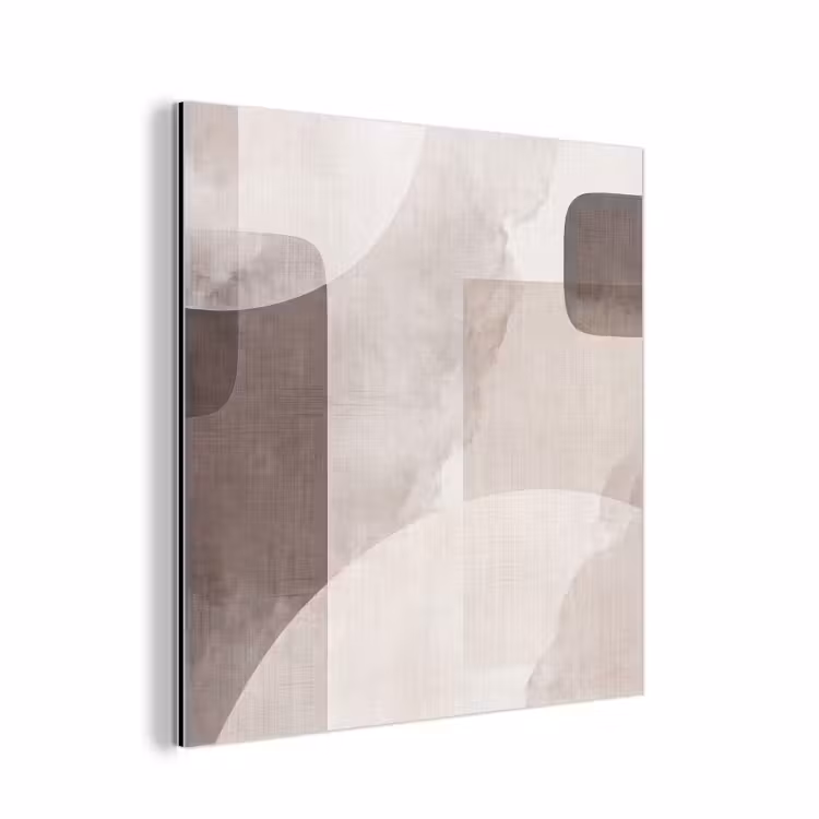 aluminium wall art - Abstract Shapes - Beige - Abstracte vormen - Beige aluminium wit klein
