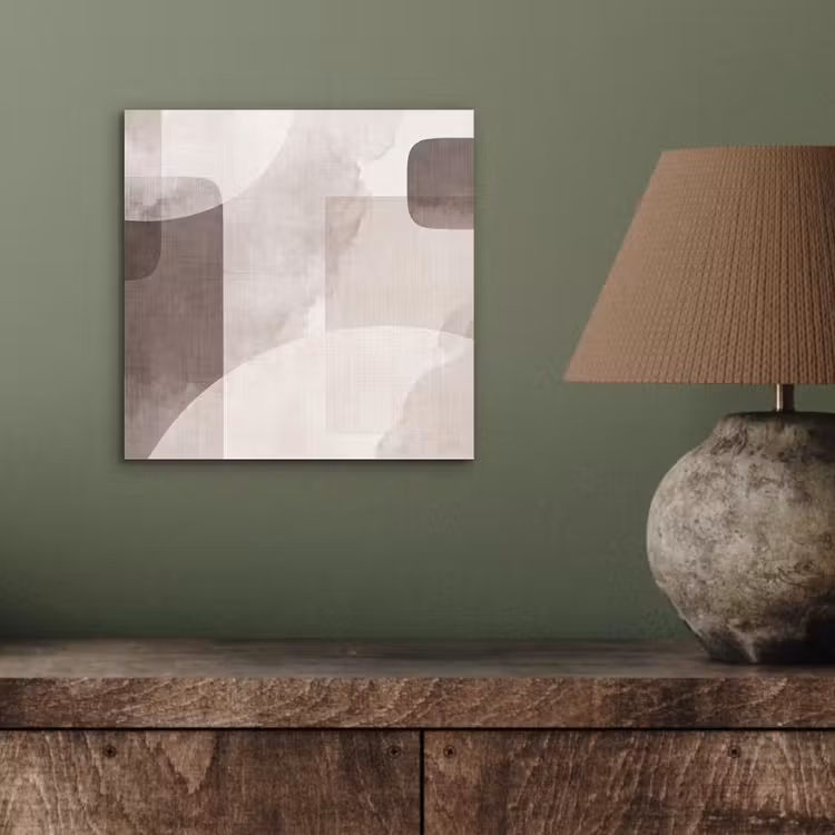 aluminium wall art - Abstract Shapes - Beige - Abstracte vormen - Beige aluminium wit klein