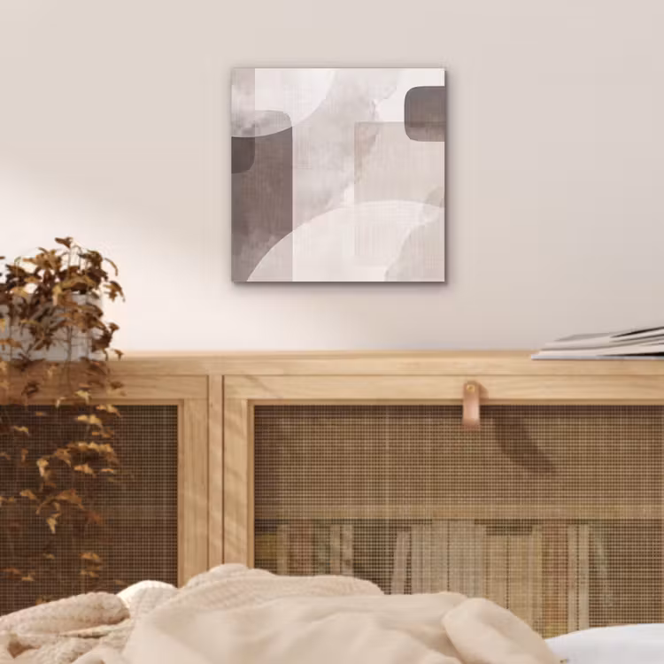 aluminium wall art - Abstract Shapes - Beige - Abstracte vormen - Beige aluminium wit klein
