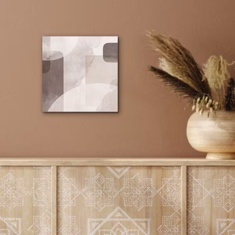 aluminium wall art - Abstract Shapes - Beige - Abstracte vormen - Beige aluminium wit klein