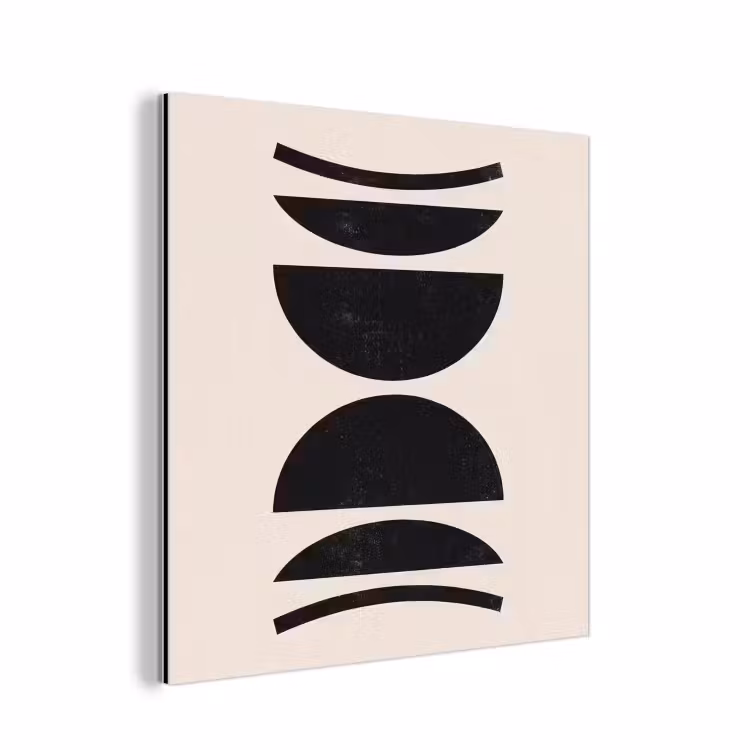 aluminium wall art - Abstract - Shapes - Black - Abstract - Vormen - Zwart aluminium wit klein