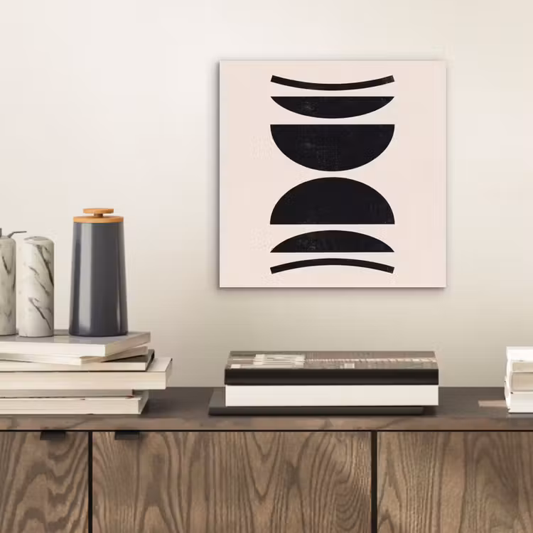 aluminium wall art - Abstract - Shapes - Black - Abstract - Vormen - Zwart aluminium wit klein