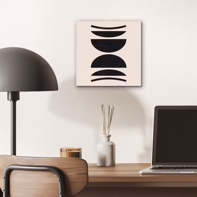 aluminium wall art - Abstract - Shapes - Black - Abstract - Vormen - Zwart aluminium wit klein