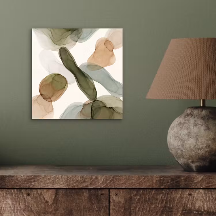 Abstract - Vormen - Modern - Kunst - Groen - Bruin aluminium wit klein -sfeer2