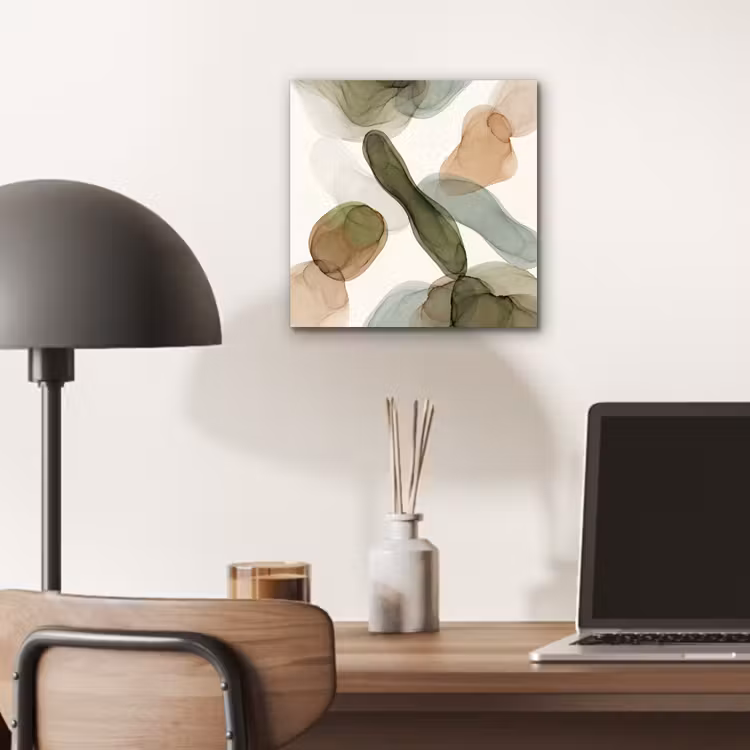 Abstract - Vormen - Modern - Kunst - Groen - Bruin aluminium wit klein -sfeer5