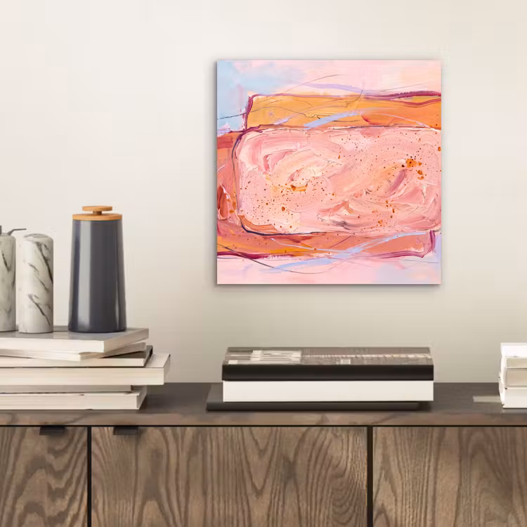 Abstract - Vormen - Modern - Roze aluminium wit klein -sfeer1