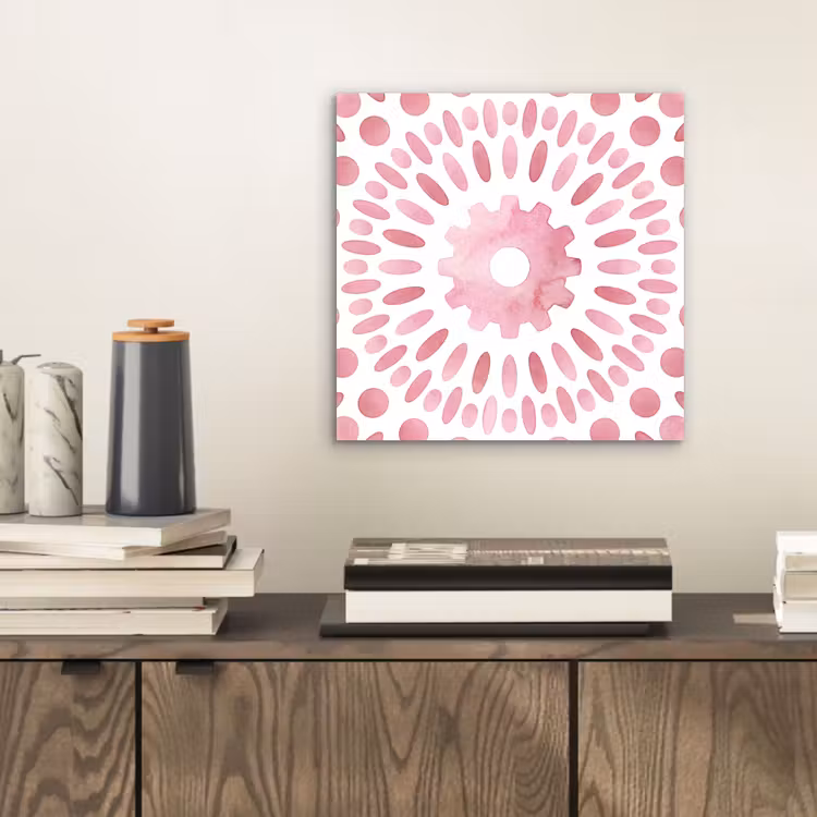 Abstract - Vormen - Patroon - Aquarel - Roze aluminium wit klein -sfeer1