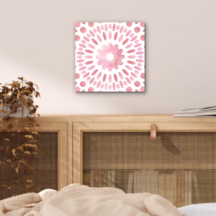 Abstract - Vormen - Patroon - Aquarel - Roze aluminium wit klein -sfeer3