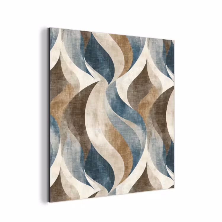 Abstract - Golven - Kleurrijk aluminium wit klein 46 -3d