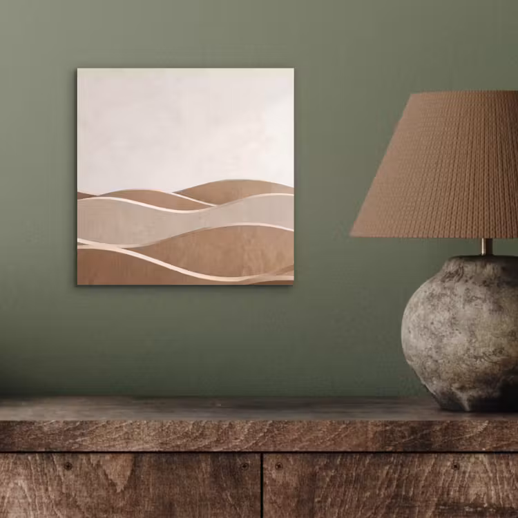 Abstract - Golven - Modern - Beige aluminium wit klein -sfeer2