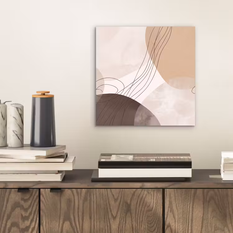 aluminium wall art - Abstraction - Beige - Modern - Abstractie - Beige - Modern aluminium wit klein