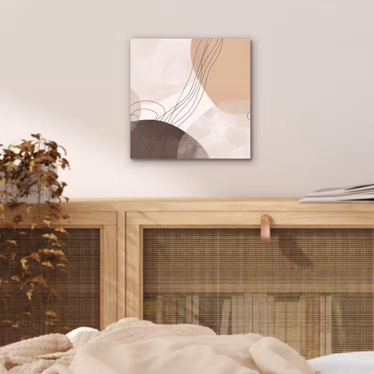 aluminium wall art - Abstraction - Beige - Modern - Abstractie - Beige - Modern aluminium wit klein