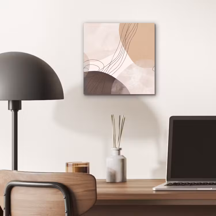 aluminium wall art - Abstraction - Beige - Modern - Abstractie - Beige - Modern aluminium wit klein