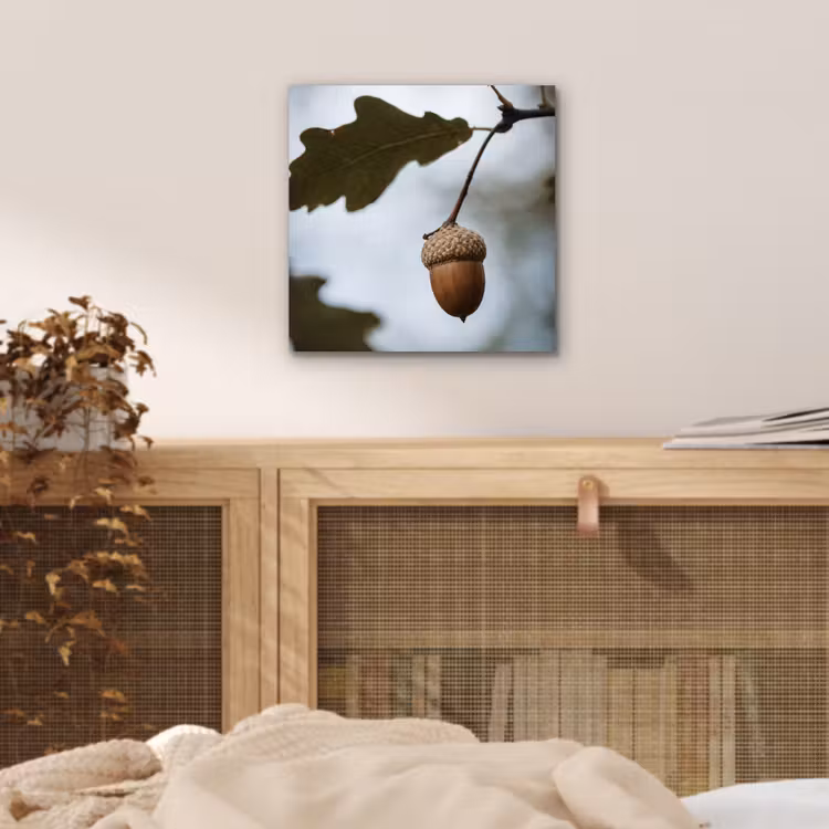 Eikel - Eikenblad - Bos - Herfst - Natuur aluminium wit klein -sfeer3