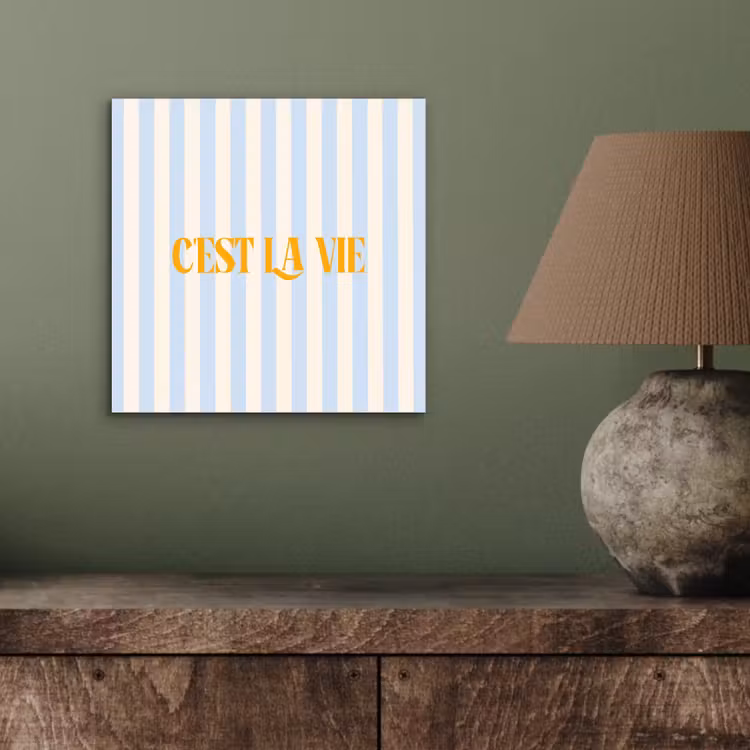 Alt: Oranje - Blauw - Strepen - C'est la vie aluminium wit klein -sfeer2