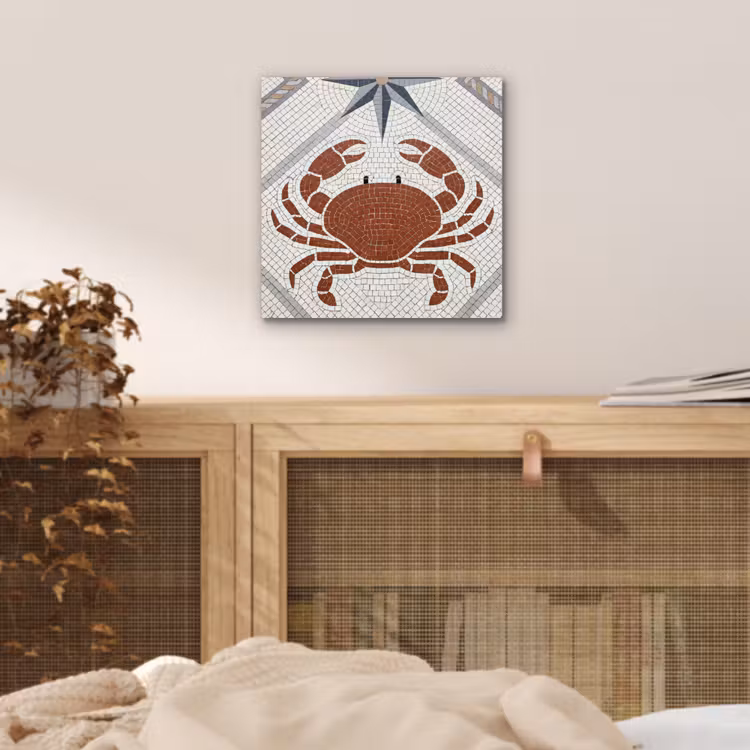 Dier - Mozaïek - Zee - Klassiek - Bruin aluminium wit klein -sfeer3