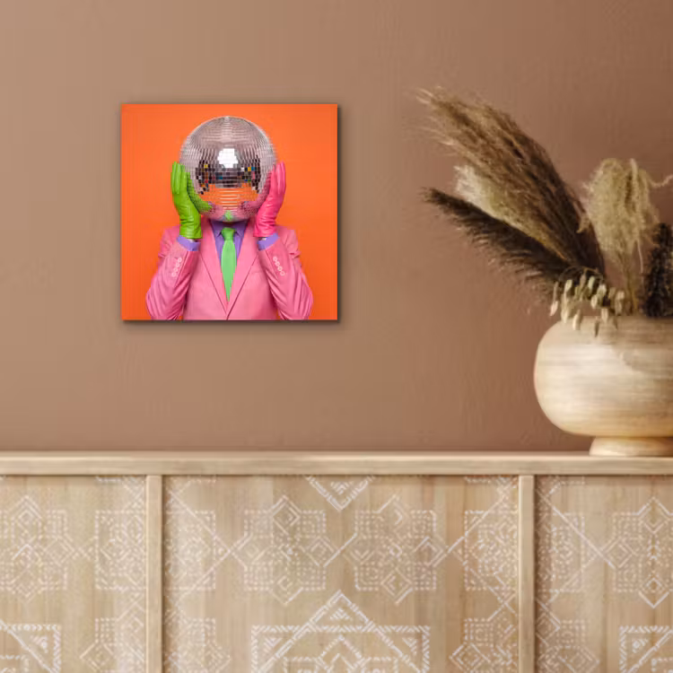 Kunst - Disco bal - Kleurrijk - Modern - Studio aluminium wit klein -sfeer4