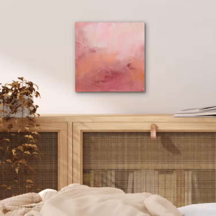 Kunst - Vloeiend - Pastel - Abstract aluminium wit klein -sfeer3