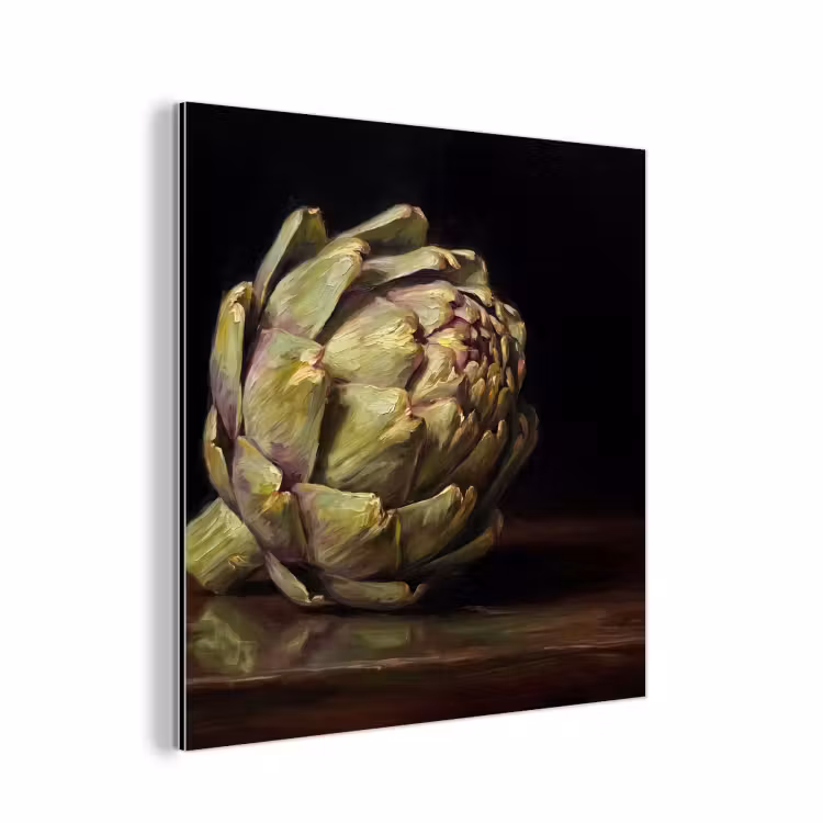 aluminium wall art - Artichoke - Food - Classic - Artichok - Eten - Klassiek aluminium wit klein