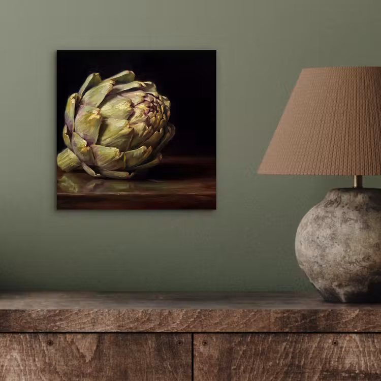 aluminium wall art - Artichoke - Food - Classic - Artichok - Eten - Klassiek aluminium wit klein