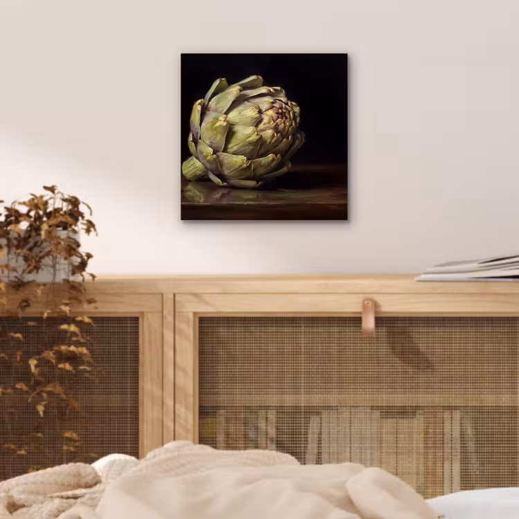 aluminium wall art - Artichoke - Food - Classic - Artichok - Eten - Klassiek aluminium wit klein