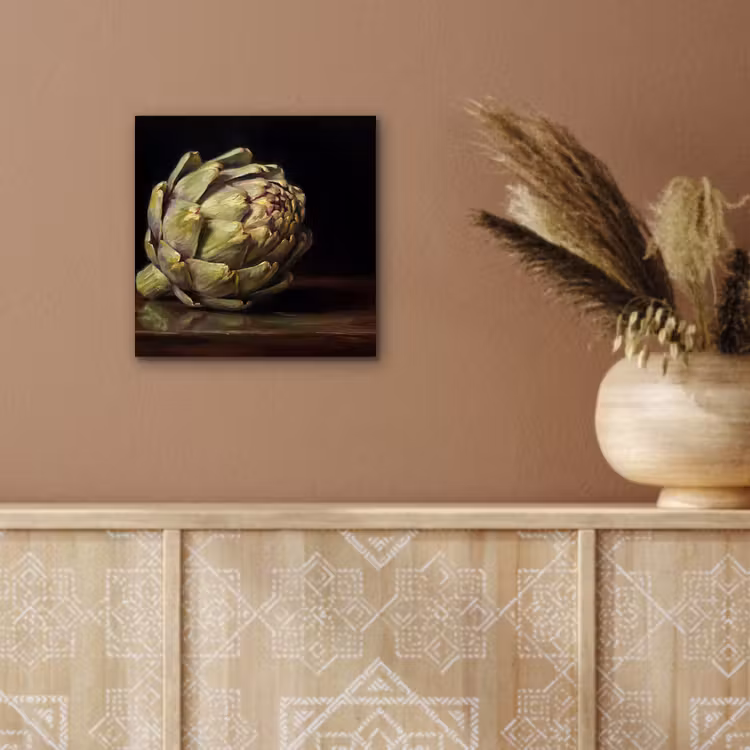 aluminium wall art - Artichoke - Food - Classic - Artichok - Eten - Klassiek aluminium wit klein